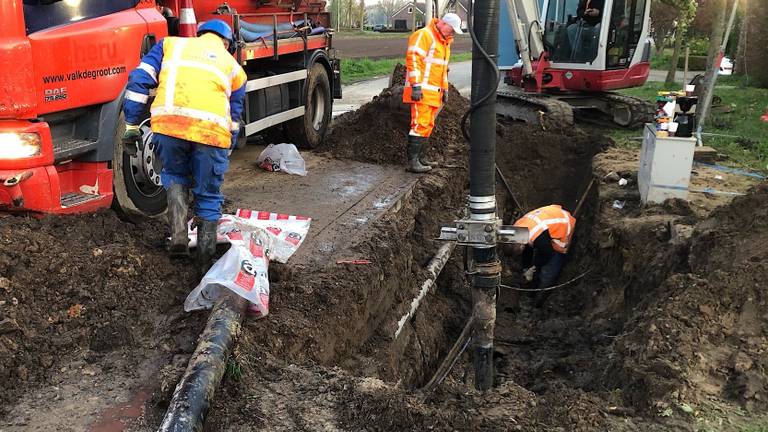 De waterleiding is hersteld. (foto: Sander van Gils/SQ Vision)