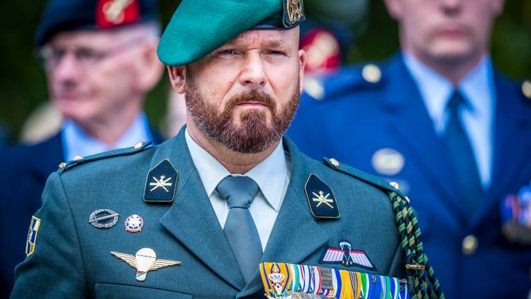 Marco Kroon tijdens een herdenking in Roermond. (Foto: ANP)