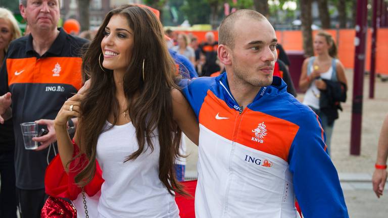 Yolanthe en Wesley Sneijder. (Foto: ANP).