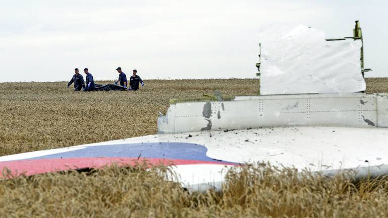 Een brokstuk van de MH17 (archieffoto).