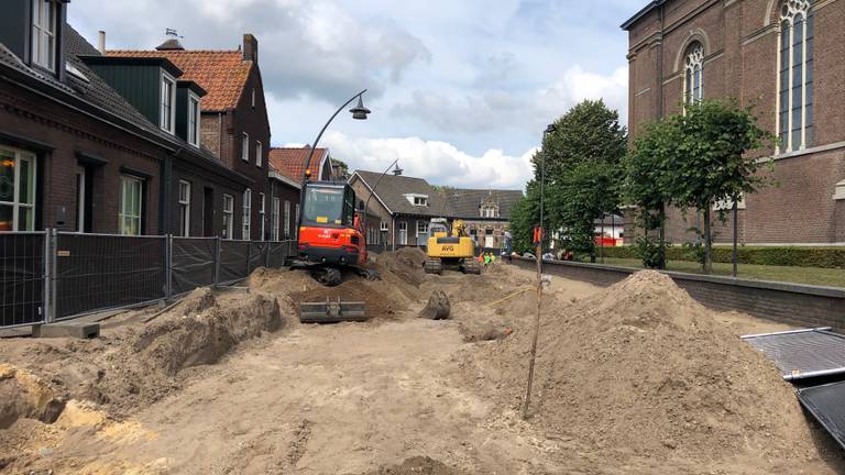 Het centrum van Erp is één grote zandbak