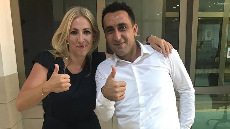 Lilian Marijnissen en Murat Memis na de uitspraak. (Foto: Lilian Marijnissen/Twitter)