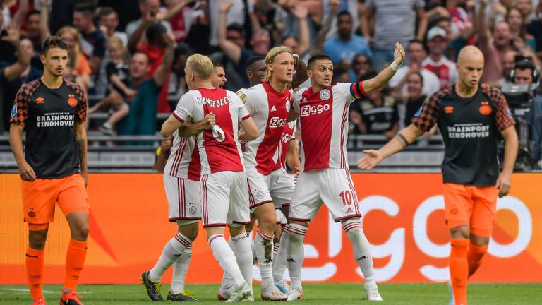 Ajax viert de snelle openingstreffer (Foto: VI Images)