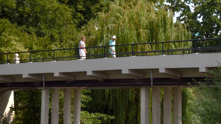 Er mag absoluut geen vrachtverkeer over de brug rijden, voetgangers zijn nog wel toegestaan. (Foto: Omroep Brabant)