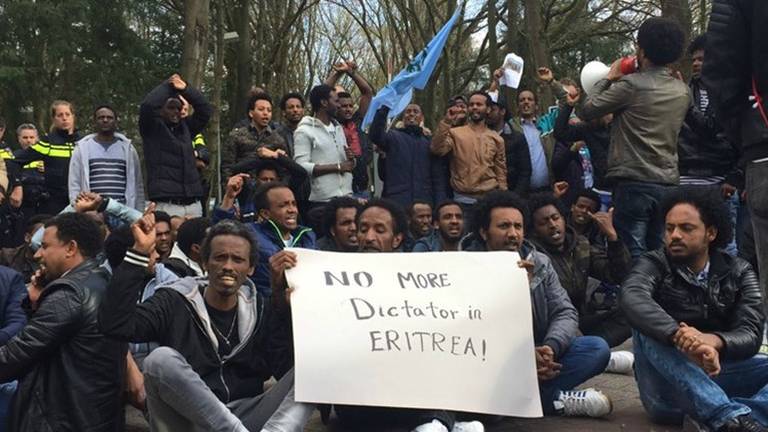 Eritreeërs wilden de conferentie voorkomen (archieffoto: Karlijn Houterman).