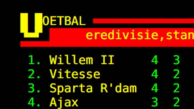 Een historische teletekst-pagina voor veel trouwe fans.