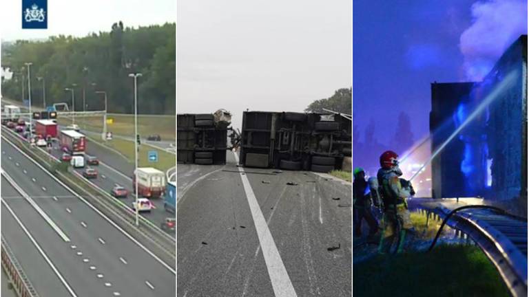 Heel veel ongelukken op de Brabantse wegen maandag. (Foto's: Rijkswaterstaat/SQ Vision)