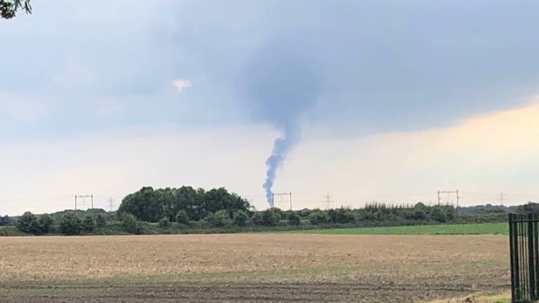 De rookpluimen zijn vanaf Roosendaal te zien. Foto: Willem-Jan Joachems.