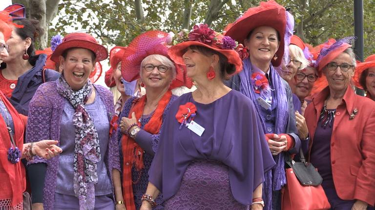 In totaal waren er 110 van deze opvallende dames. (foto: Raymond Merkx)