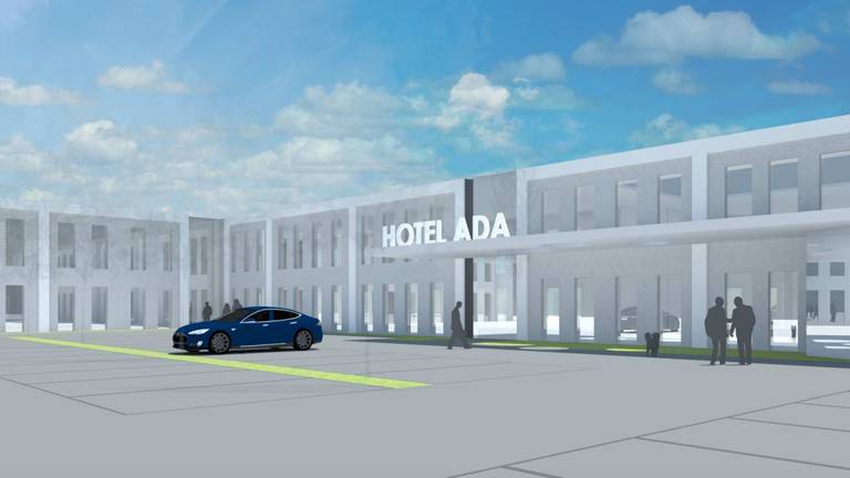 De Partijhal in Sint Willebrord wordt omgebouwd tot Hotel Ada.