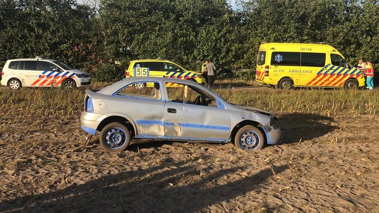 De auto waarmee op het publiek werd ingereden (foto: Imke van de Laar).