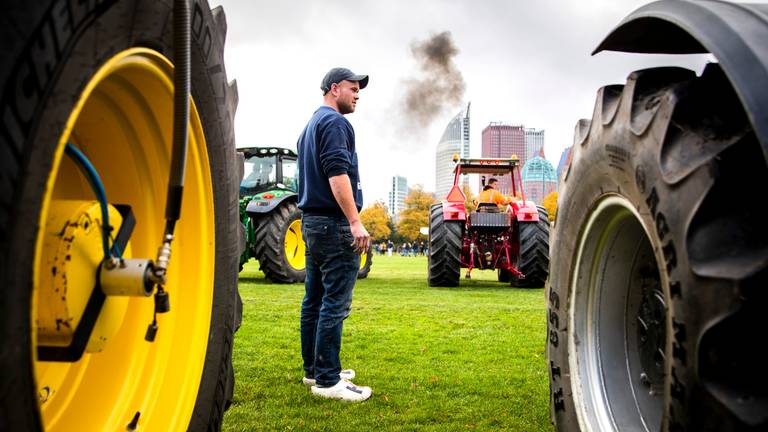 Een boer op het Malieveld. (Foto: ANP)