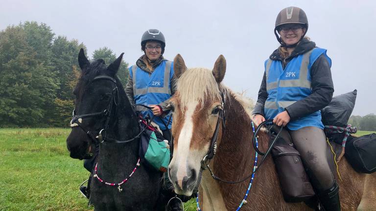 Nicky en Louise trekken met hun paarden door Brabantse en Vlaamse land (Foto: Erik Peeters)