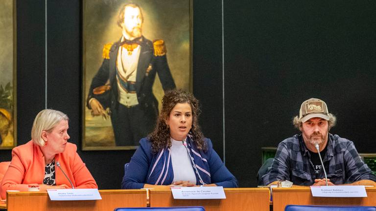 Annemarie de Ceuster van het Brabants Agrarisch Jongeren Kontakt mocht ook inspreken. (Foto: ANP)