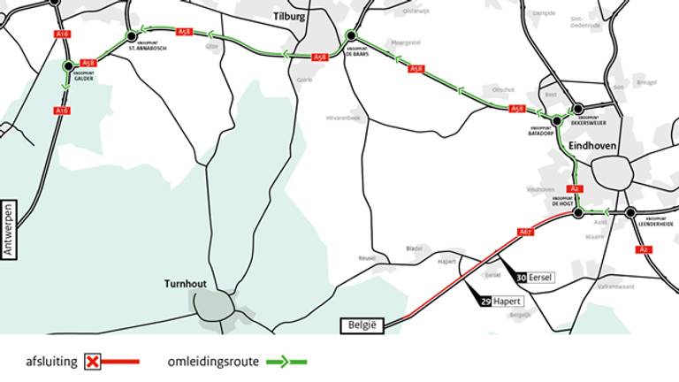 Het verkeer wordt dit weekend omgeleid. (Foto: Rijkswaterstaat)