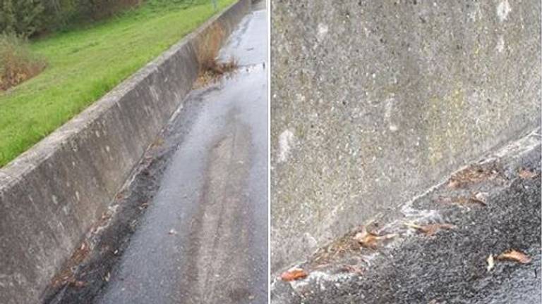 Een spoor zuur van vijf kilometer in Uden (foto: politie).