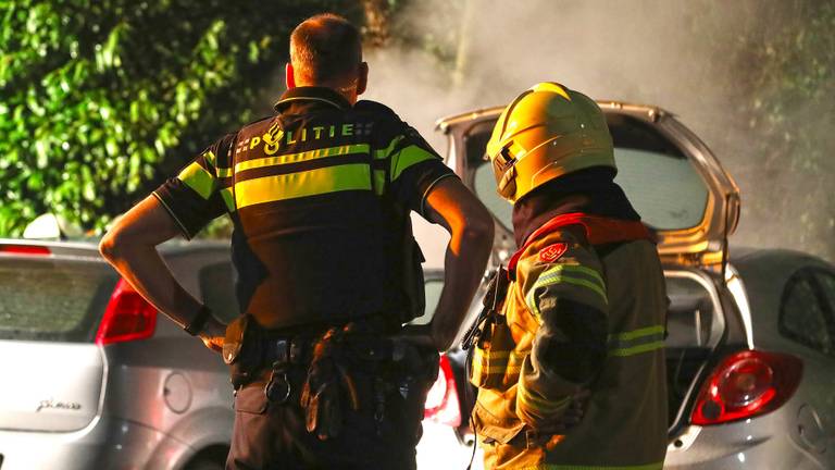 Twee auto's gingen bij de brand verloren. (Foto: Gabor Heeres/SQ Vision)