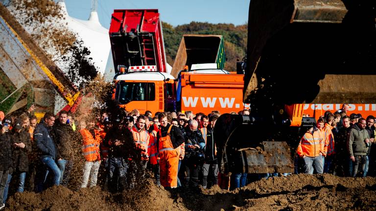 Bouwers tijdens het protest op het Malieveld, 30 oktober. (Archieffoto: ANP)