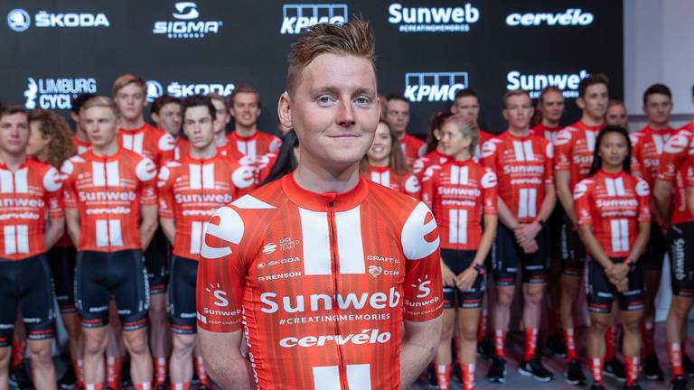 Sam Oomen bij de ploegpresentatie van Team Sunweb (foto: OrangePictures).