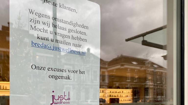 De deuren van het Just Wellness filiaal in Breda zijn gesloten.