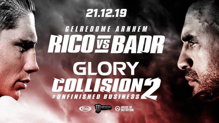 Rico Verhoeven (links) starend naar Badr Hari ( Bron: Glory)