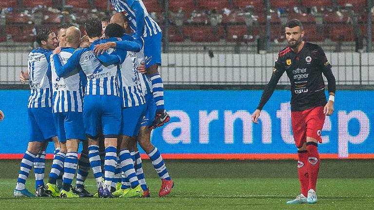 Vreugde bij FC Eindhoven na de 0-1 (foto: Orangepictures).