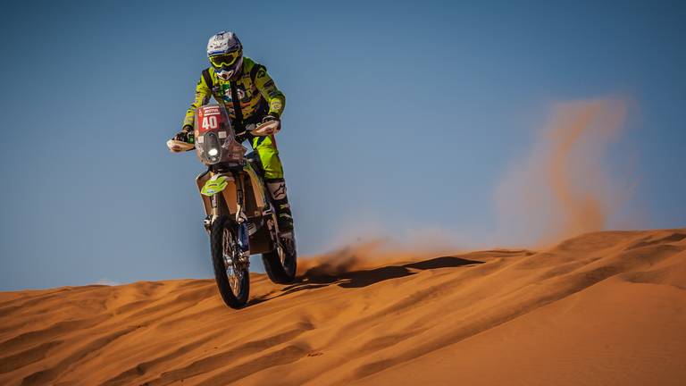 Edwin Straver in actie tijdens de Dakar Rally. (Foto: Robin Verheggen)