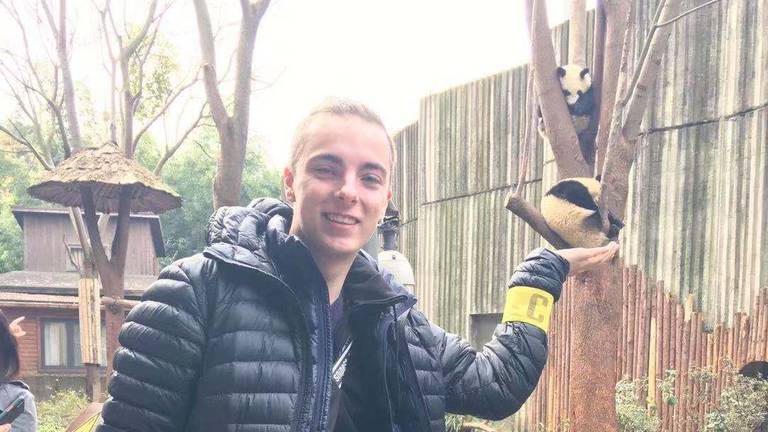 Jasper ging op pandareis naar China. (foto: Jasper Spaaij)