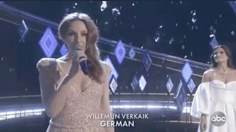 Willemijn Verkaik stond op het podium tijdens de uitreiking van de Oscars.