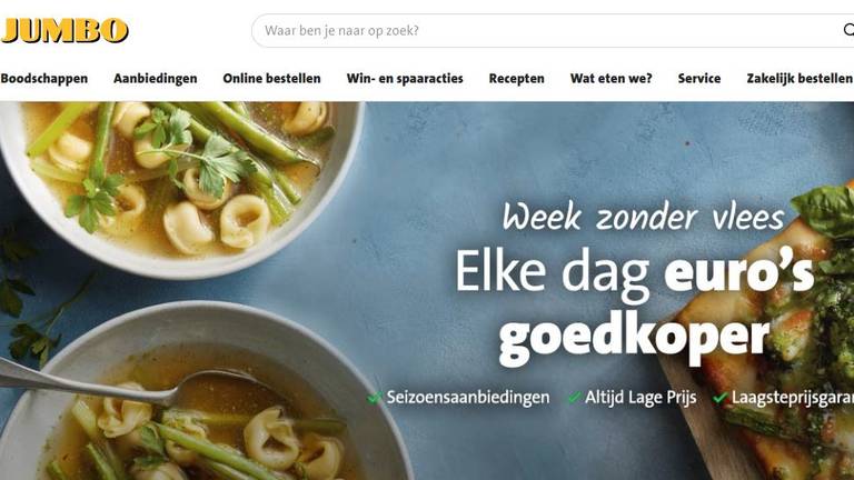 De website van Jumbo.