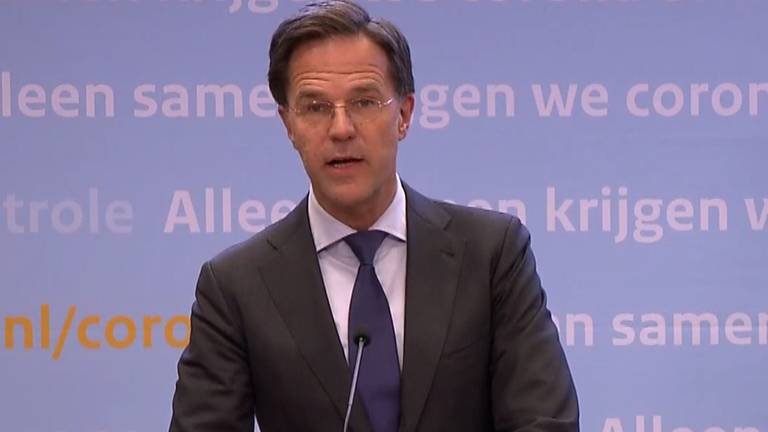 Mark Rutte tijdens een eerdere persconferentie.