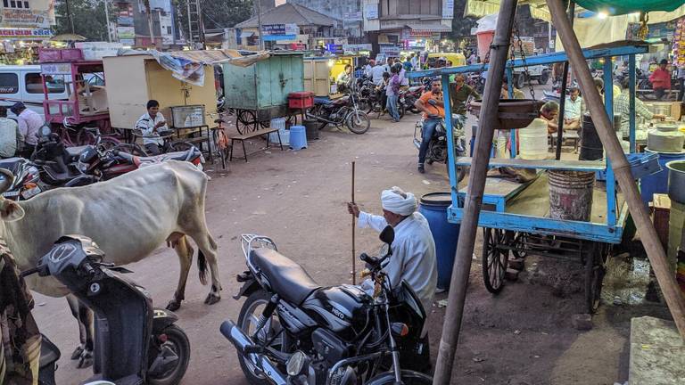 De jonge vrouw is op reis in India (foto: Pexels).