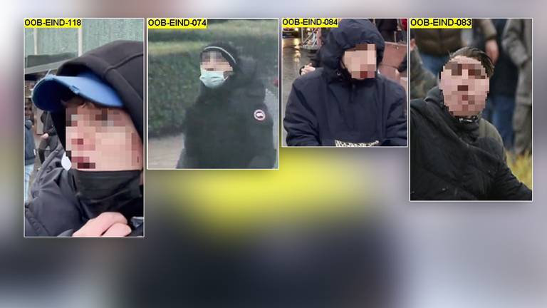 De vier zijn nu nog onherkenbaar (foto: Politie).