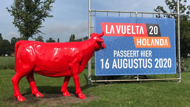 De ludieke Spaanse stier en het bord (foto: Floyd Aanen).