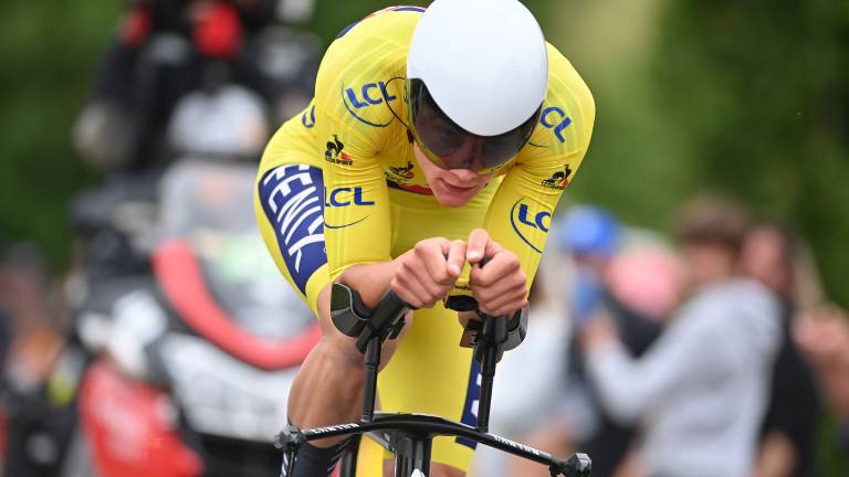 Mathieu van der Poel verrast in tijdrit (Foto: ANP).