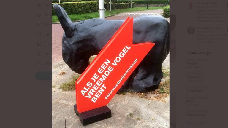 De plek waar de pijl werd teruggevonden (foto: twitter van Gogh Brabant).