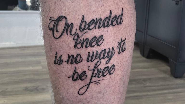 De tattoo van Peter Schouten.