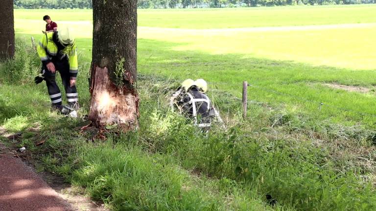 Vrouw botst met auto tegen boom in Wanroij