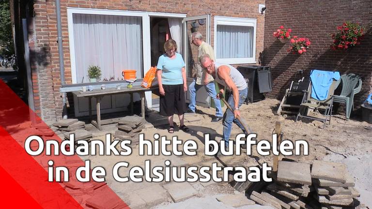 Ondanks hitte wordt er in de Bossche Celsiusstraat flink geklust