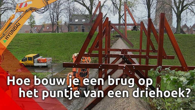 Hoe bouw je een voetgangersbrug op het puntje van een driehoek?