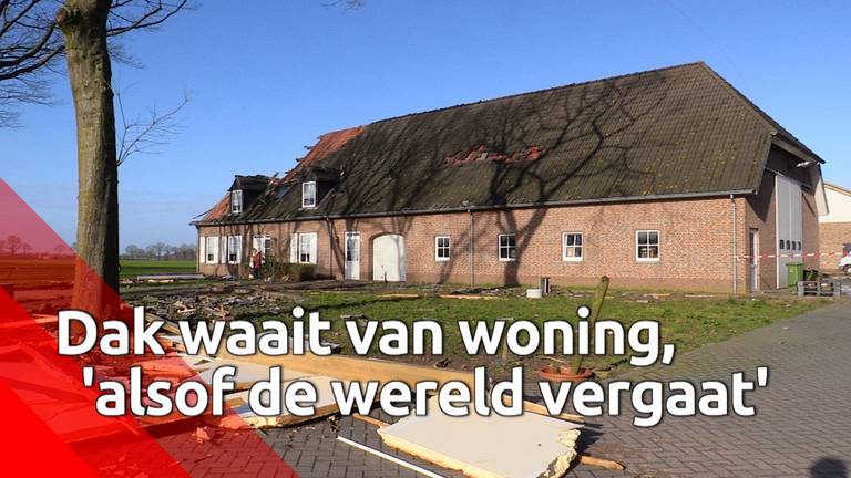 Dak waait van woning door storm Dennis: 'Alsof de wereld vergaat'