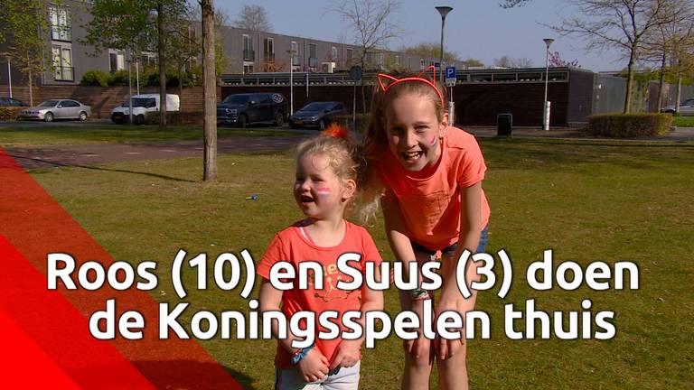 Zusjes Roos en Suus doen mee aan de Koningsspelen @home