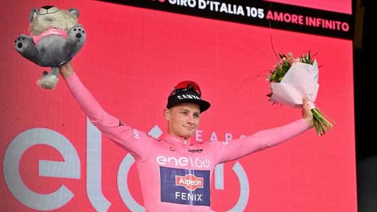 Mathieu van der Poel eerder tijdens de Giro (foto: ANP).