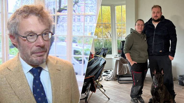 Hoogleraar Jacques Sluysmans (links) en huiseigenaren Lindsey en Terrence (rechts).