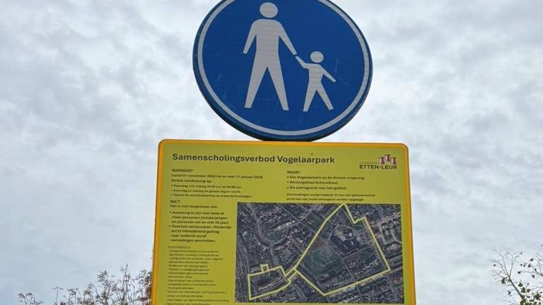 Samenscholingsverbod in het Vogelaarpark (foto: Gemeente Etten-Leur).