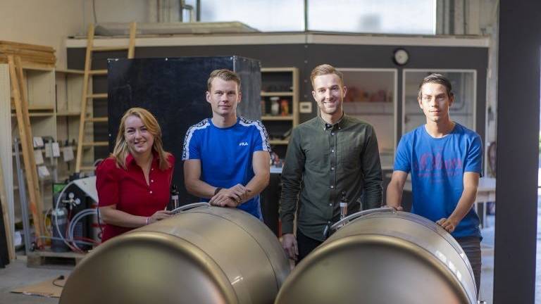 Deze jonge Bosschenaren bedachten de 'BeerMate'. (Foto: Ralph Bethlem)