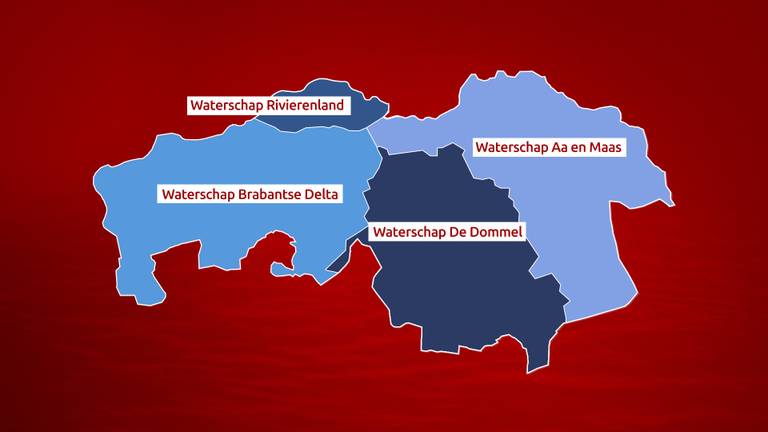 De waterschappen in Brabant (beeld: Omroep Brabant)