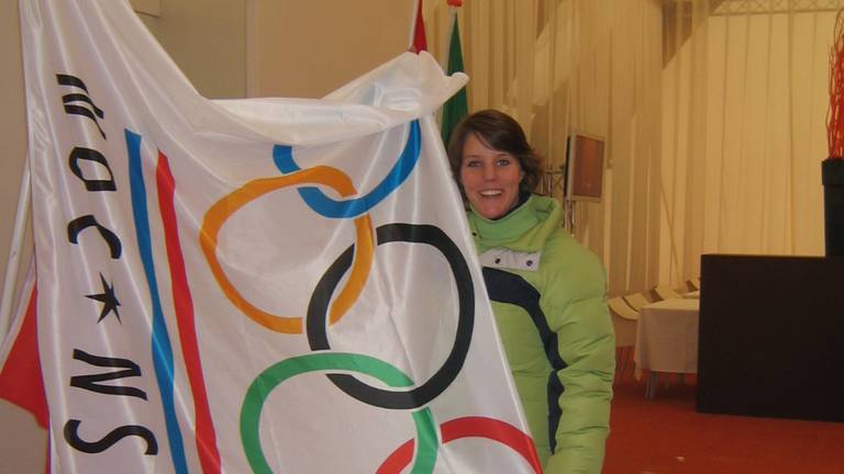 Manon tijdens de Winterspelen in 2006.