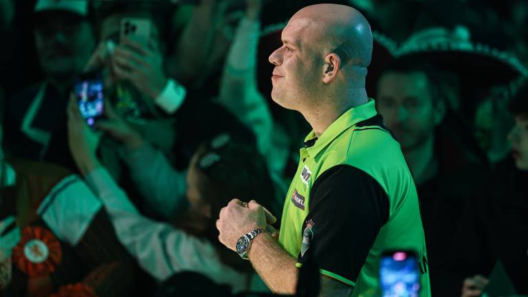 De opkomst van Michael van Gerwen. (Foto: Kieran Cleeves/PDC)