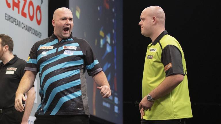 Rob Cross was in de finale te sterk voor Michael van Gerwen (foto: Kais Bodensieck/PDC Europe).